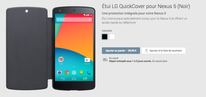 Nexus 5 : les accessoires disponibles sur le Play Store à partir de 30 euros