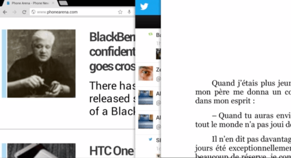 Le multi-fenêtres selon OmniROM a un petit goût de webOS