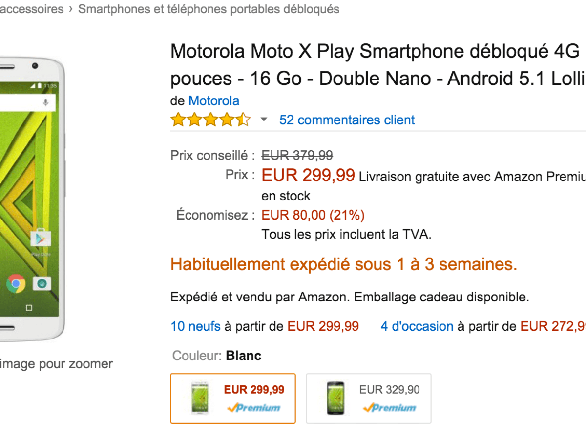 Bon plan : Le Motorola X Play à 250 euros, au lieu de 350 euros