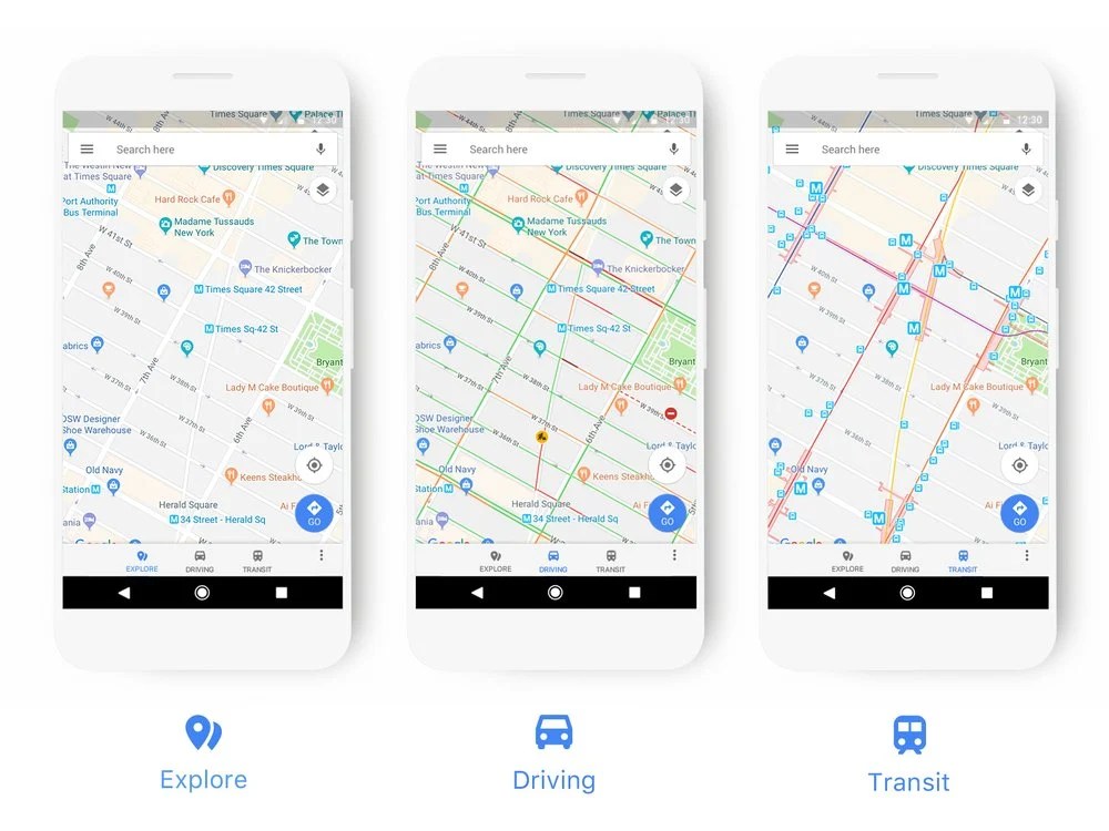 Google Maps de nouveaux éléments de design pour simplifier son