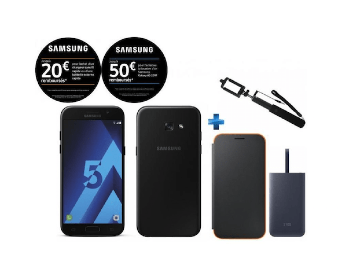 🔥 French Days : le Samsung Galaxy A5 (2017) avec une perche selfie, une batterie externe et une coque pour 199 euros