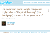 The Pirate Bay retiré de l'index de Google ? (MAJ)
