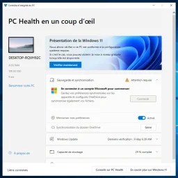 PC Health Check (outil de compatibilité Windows 11)
