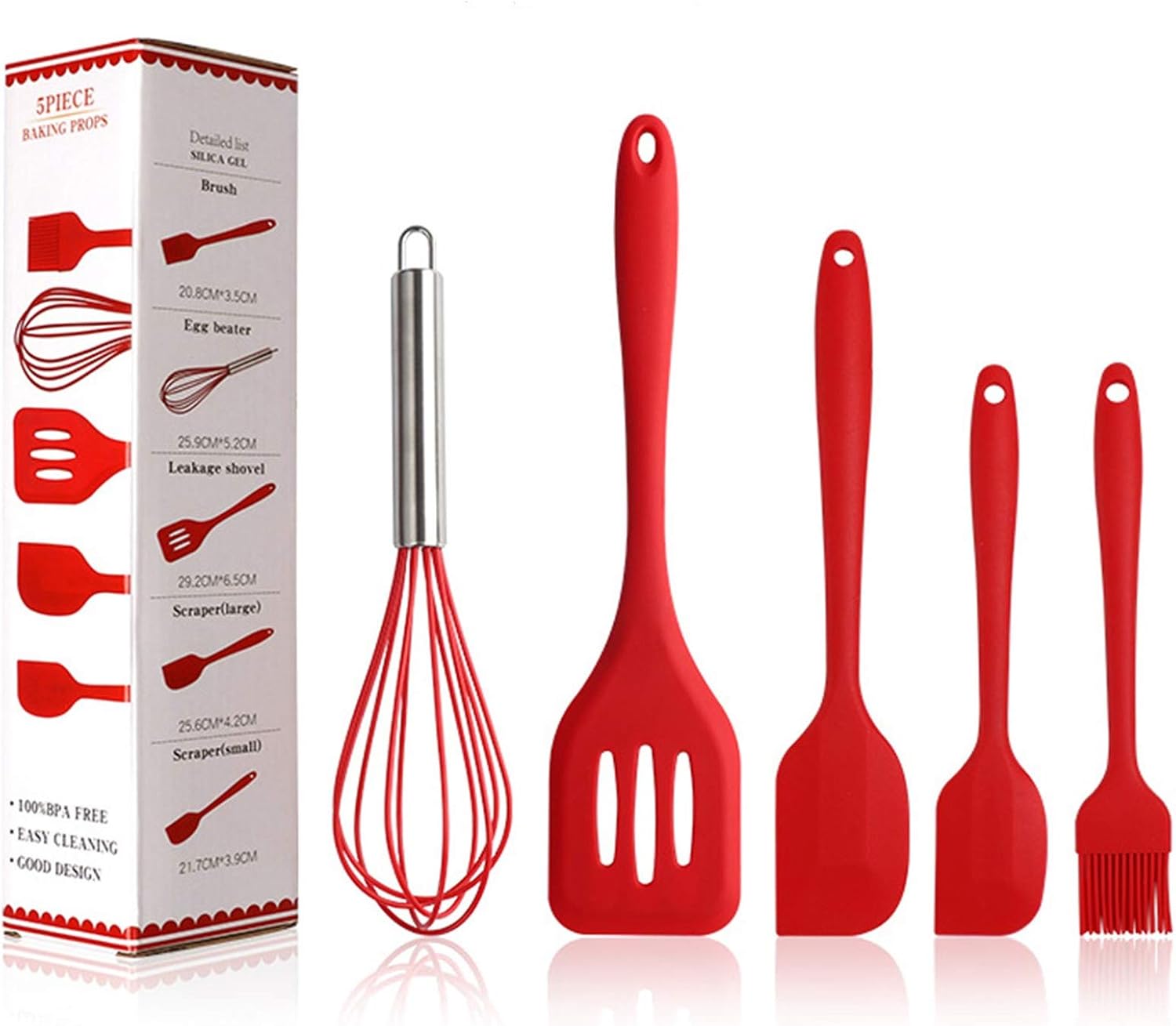 Ustensiles de cuisine en silicone non toxique et durable 5 pièces, 14,39€