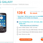 Le Samsung Galaxy disponible sur le site de Bouygues Telecom à 89 euros