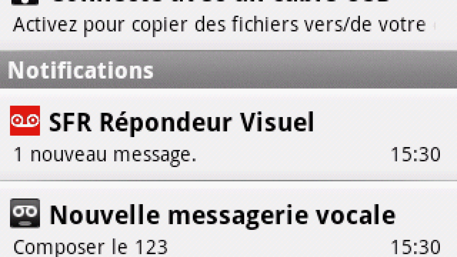 Repondeur visuel sur SFR