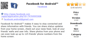 Attention : l’application Facebook for Android n’est pas développée par Facebook