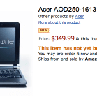 L’Acer AOD 250 en pré-commande sur Amazon US à 350 dollars