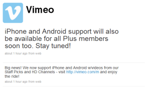 Vimeo arrive sur Iphone et Android