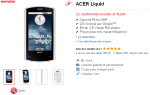 Acer Liquid disponible chez SFR