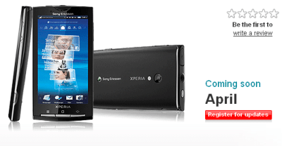 Le XPeria 10 de Sony-Ericsson bientôt disponible chez Vodafone UK
