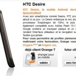 Le HTC Desire chez Orange