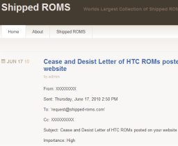 Shipped ROMS attaqué par HTC…