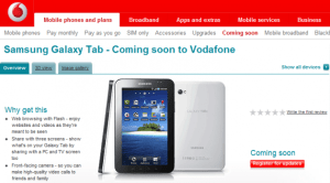 (MàJ) La Galaxy Tab est confirmée chez Vodafone UK !