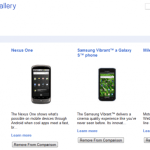 Google Phone Gallery : Un nouveau service de comparaison des androphones en ligne !