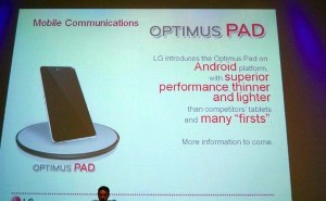 LG Optimus Pad … Quoi de neuf ?