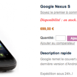 Acheter le Nexus S en France c’est déjà possible !
