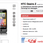 Virgin Mobile : Le code de promotion du HTC Desire Z est activé !