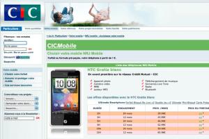 Le HTC Gratia en blanc au CIC et au Crédit Mutuel