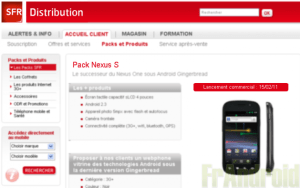 Le Google Nexus S en vente chez SFR dès le 15 février