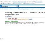 La Samsung Galaxy Tab « Wi-Fi » est visible en pré-commande à 449 euros sur Amazon