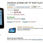 La ViewSonic gTablet 10″ (Tegra 2 et Android 2.2) à 279$