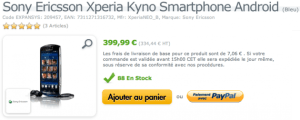 Le Sony Ericsson Xperia Neo/Kyno est disponible chez Expansys