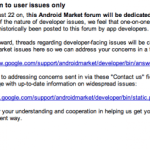 Google vient de fermer le forum où les développeurs se plaignaient des problèmes du Market