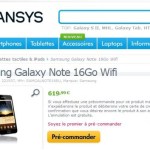Les pré-commandes du Samsung Galaxy Note Wi-Fi ont débuté sur Expansys