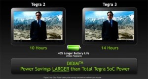 NVidia Tegra 3 : Une batterie 40% plus autonome face au Tegra 2
