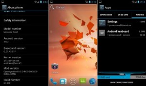 Démonstration d’Android ICS sur le Motorola Droid (Milestone)