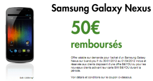 B&YOU : Le Galaxy Nexus à 461 euros grâce à une ODR