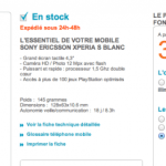 Le Sony Xperia S à 289,90 euros, c’est possible chez Bouygues Telecom