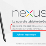 Le crédit de 20€ offert avec la Nexus 7 se terminera le 30 septembre