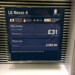 Le LG Nexus 4 à 485€ (£389,95) sans abonnement en Angleterre