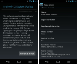 Android 4.2.1 est en cours de déploiement sur Nexus 4, 7 et 10