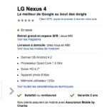 Nexus 4 enfin disponible chez SFR