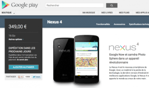 Le Nexus 4 et son bumper sont disponibles sur le Play Store