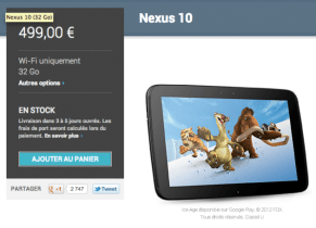 Nexus 4 et Nexus 10 : encore des stocks sur le Play Store