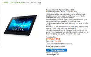 Bon plan : La tablette Sony Xperia Tablet S à 222 euros (16 Go)
