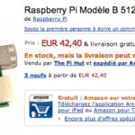 Raspberry Pi à 42,40 euros sur Amazon