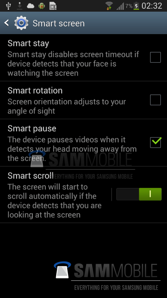 Samsung smart scroll