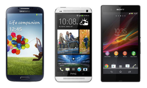 Comparaison des smartphones Android 1080p : Samsung Galaxy S4, HTC One et Sony Xperia Z