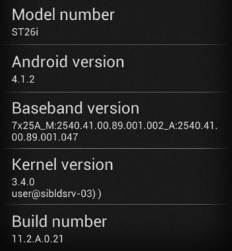 xperia j android 4.1