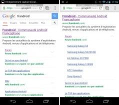 Google Mobile Search améliore l’éventail des sections des sites web