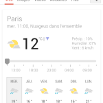android ios google now navigateur web mobile prévisions météorologiques