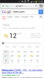 android ios google now navigateur web mobile prévisions météorologiques