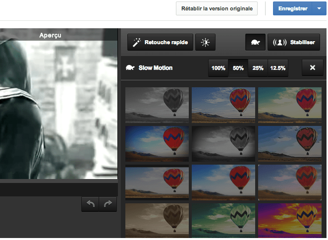 google youtube slow-motion outil d'édition de vidéos tools editor