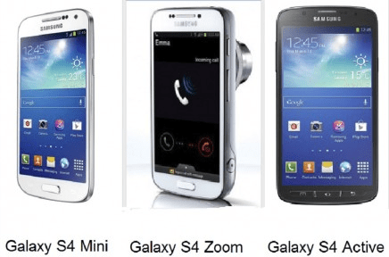 android samsung galaxy s4 mini s4 zoom s4 active