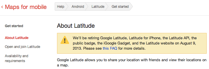 google latitude google+ location